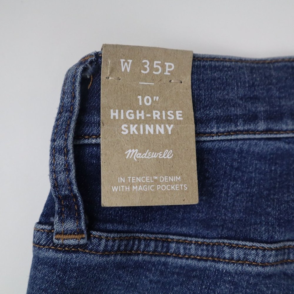 - Madewell Women’s Jeans Petite 10" High Rise  skinny blue 35p - Picture 14 of 16